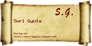 Suri Gyula névjegykártya